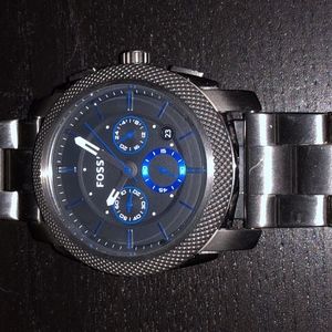 Mens Smoked Stainless Steel Fossil Watch